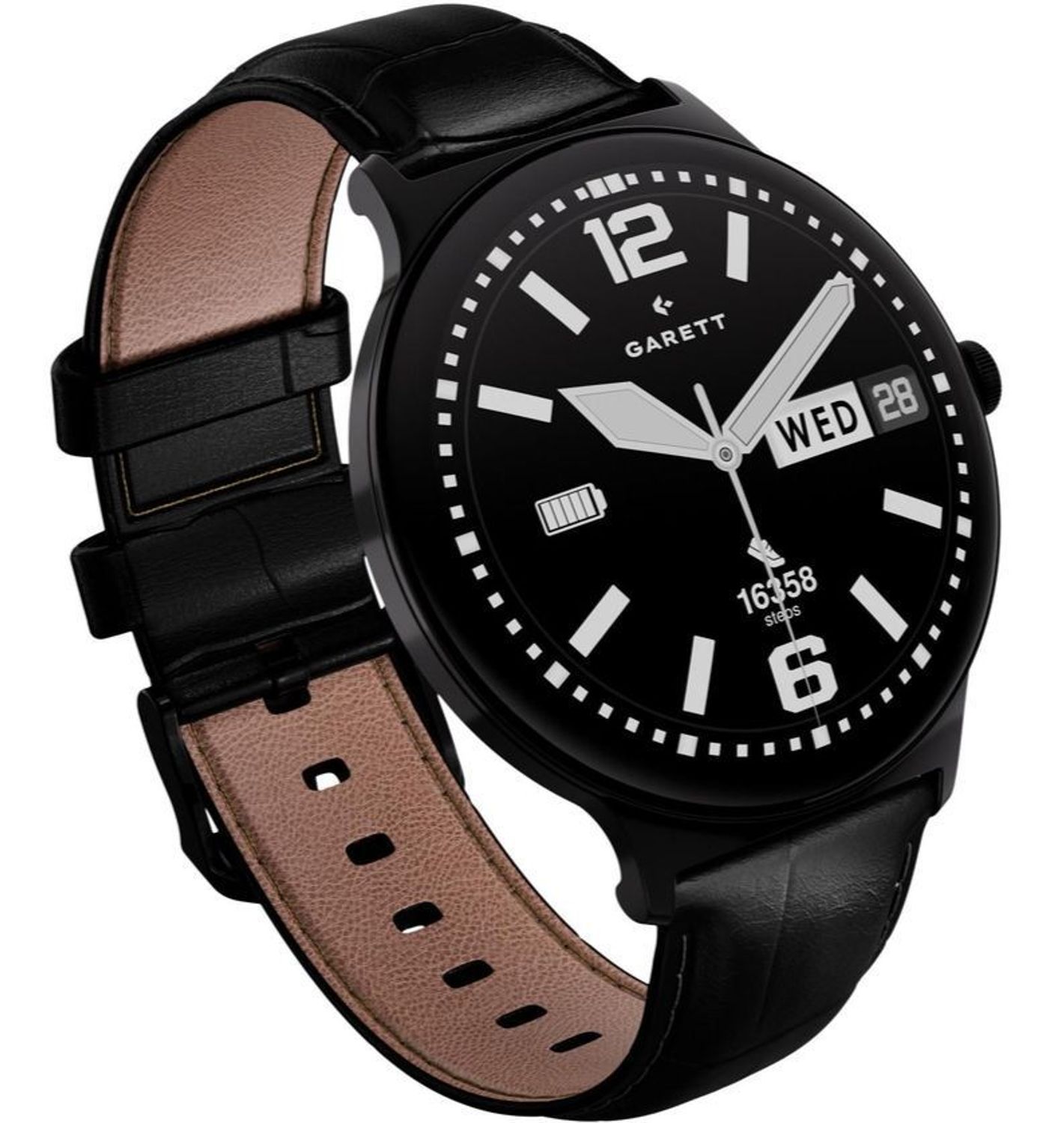 Smartwatch męski Garett Quantum Glow czarny stalowy AMOLED 1,43″ + pasek skórzany (7).jpg